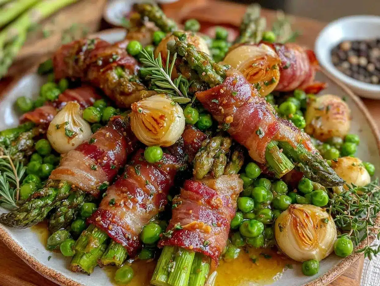 bacon-wrapped asparagus pea salad preparation steps