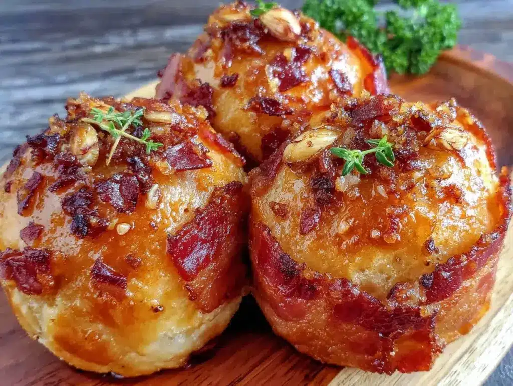 bacon-wrapped brown butter dinner rolls - featured image