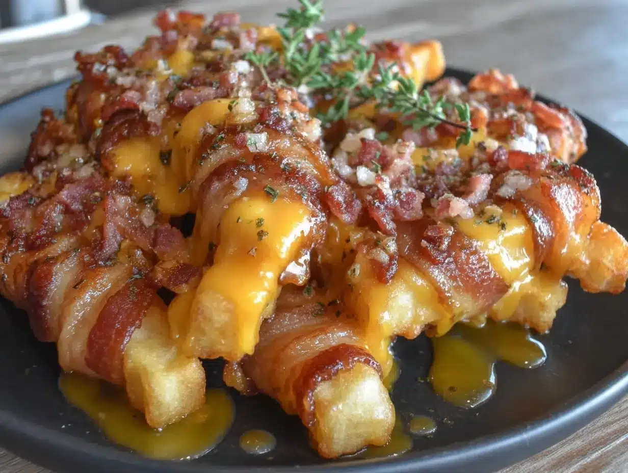 bacon-wrapped chili cheese fries preparation steps