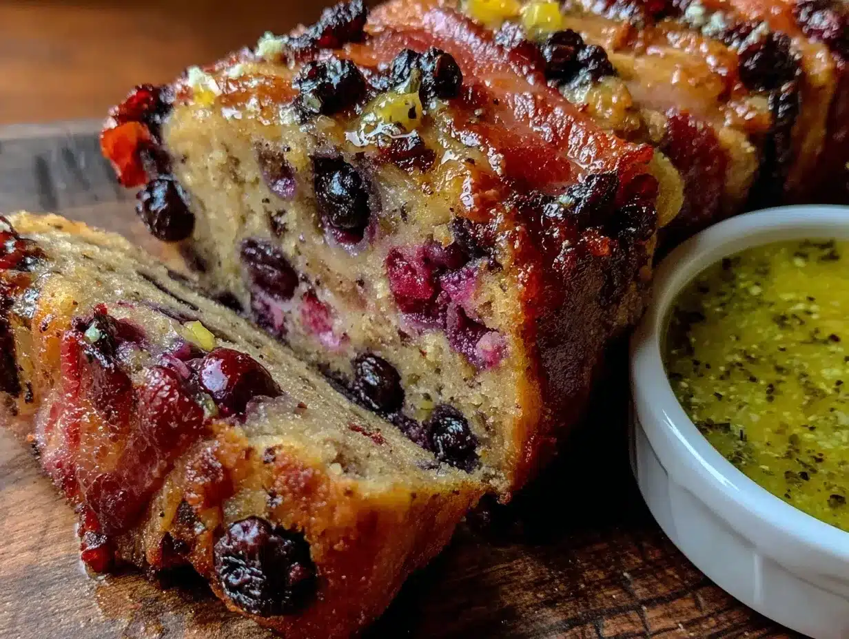 bacon-wrapped lemon blueberry loaf preparation steps