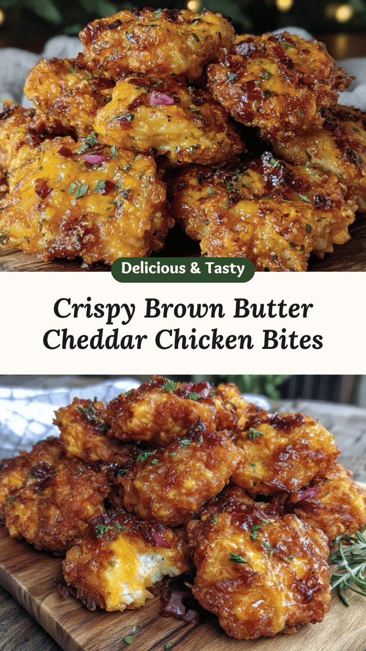 brown butter cheddar popcorn chicken bites recipe