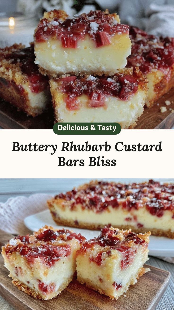 buttery rhubarb custard bars recipe