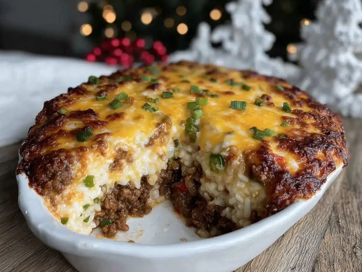 cheesy beef and rice casserole preparation steps