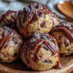 chewy cookie dough protein balls - featured image