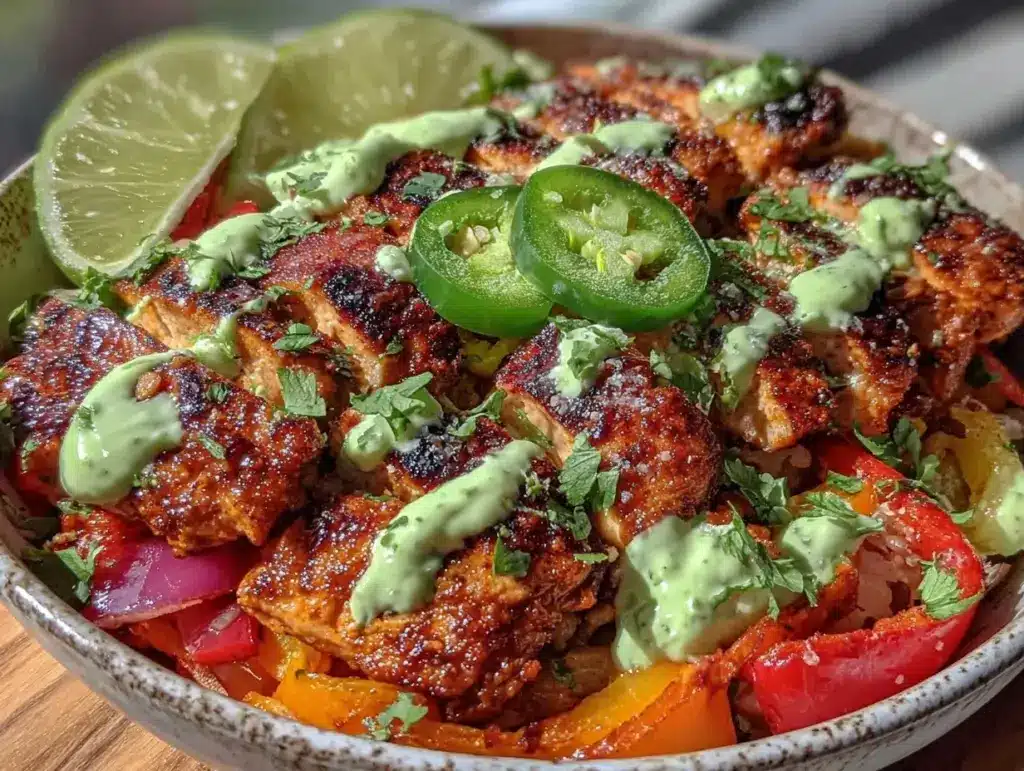 chicken fajita bowl - featured image