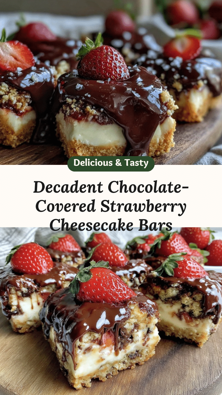 chocolate-covered strawberry cheesecake bars recipe