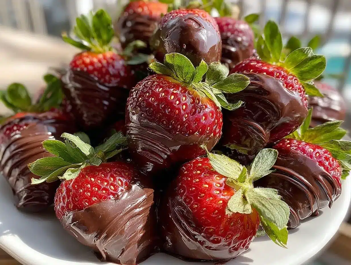 chocolate-covered strawberry tower preparation steps