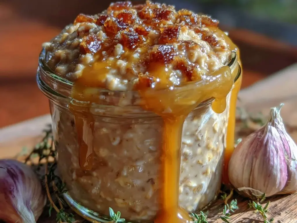 cozy sticky overnight oats - featured image