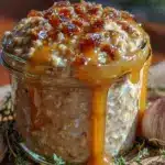 cozy sticky overnight oats - featured image