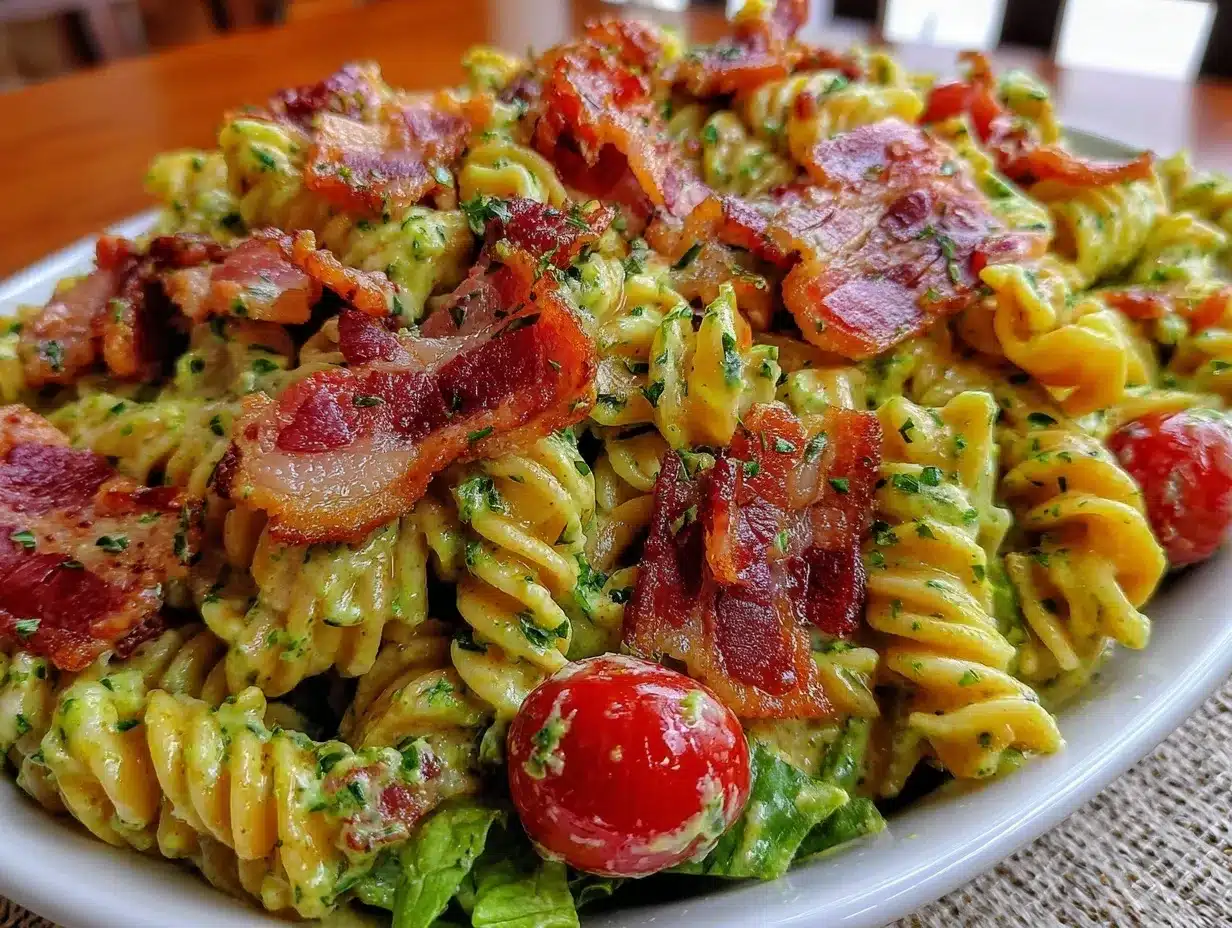 creamy BLT pasta salad preparation steps