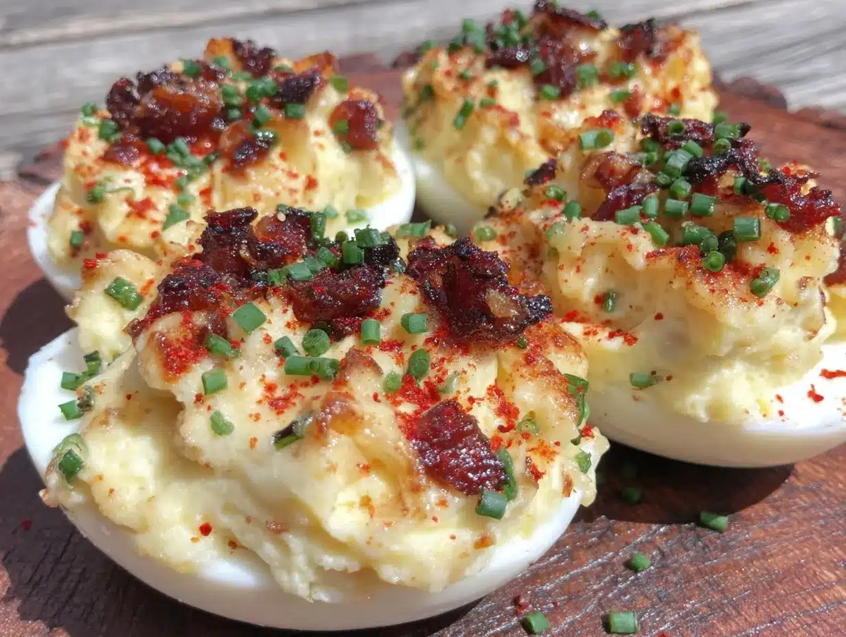 creamy cheese-stuffed deviled eggs preparation steps