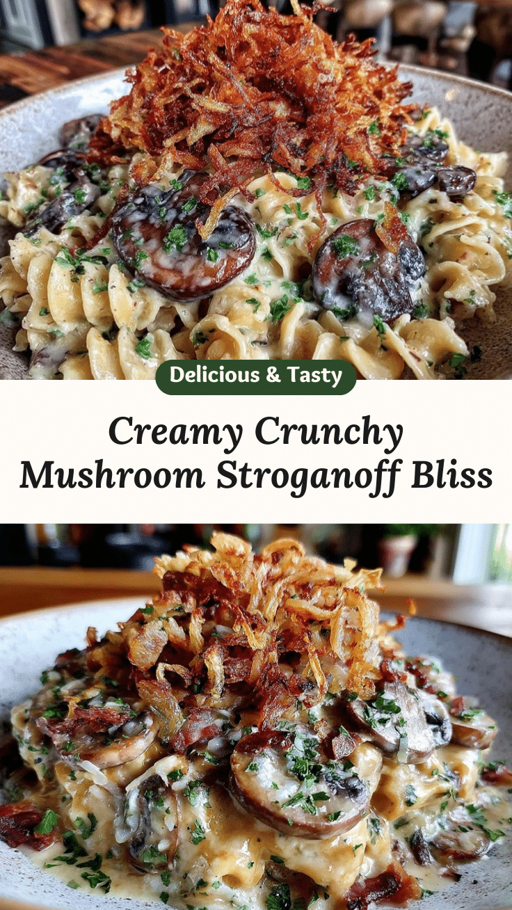 creamy crunchy mushroom stroganoff recipe