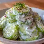 creamy cucumber dill salad - featured image