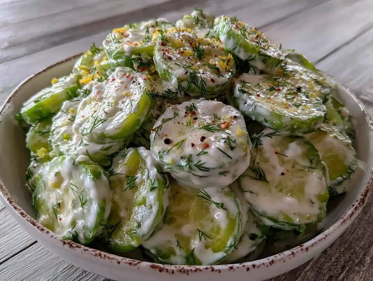 creamy cucumber dill salad preparation steps