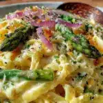 creamy dairy-free lemon asparagus pasta - featured image