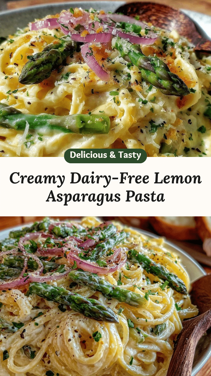 creamy dairy-free lemon asparagus pasta recipe