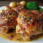 creamy garlic parmesan chicken thighs - featured image