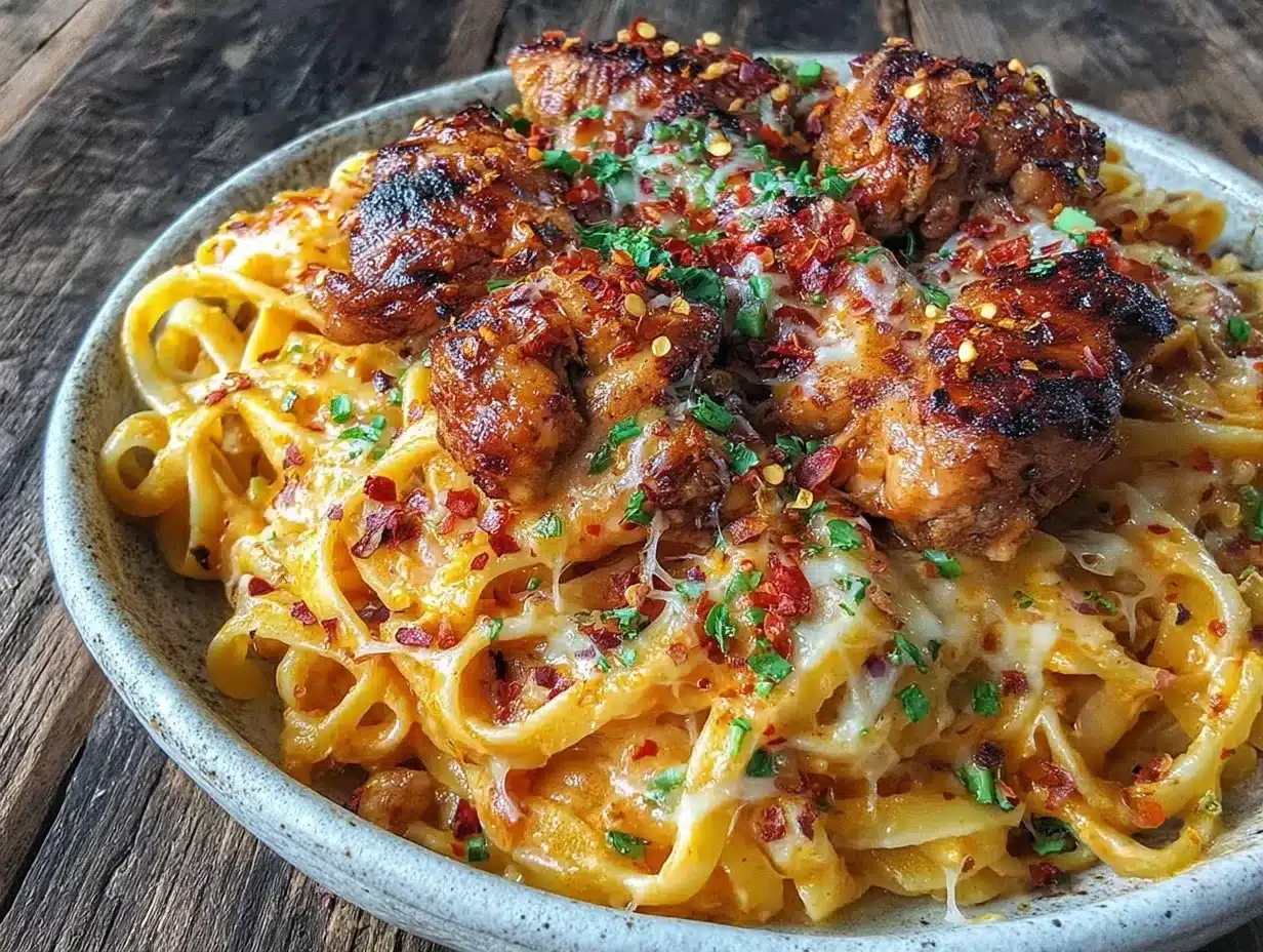creamy gooey cajun chicken pasta preparation steps
