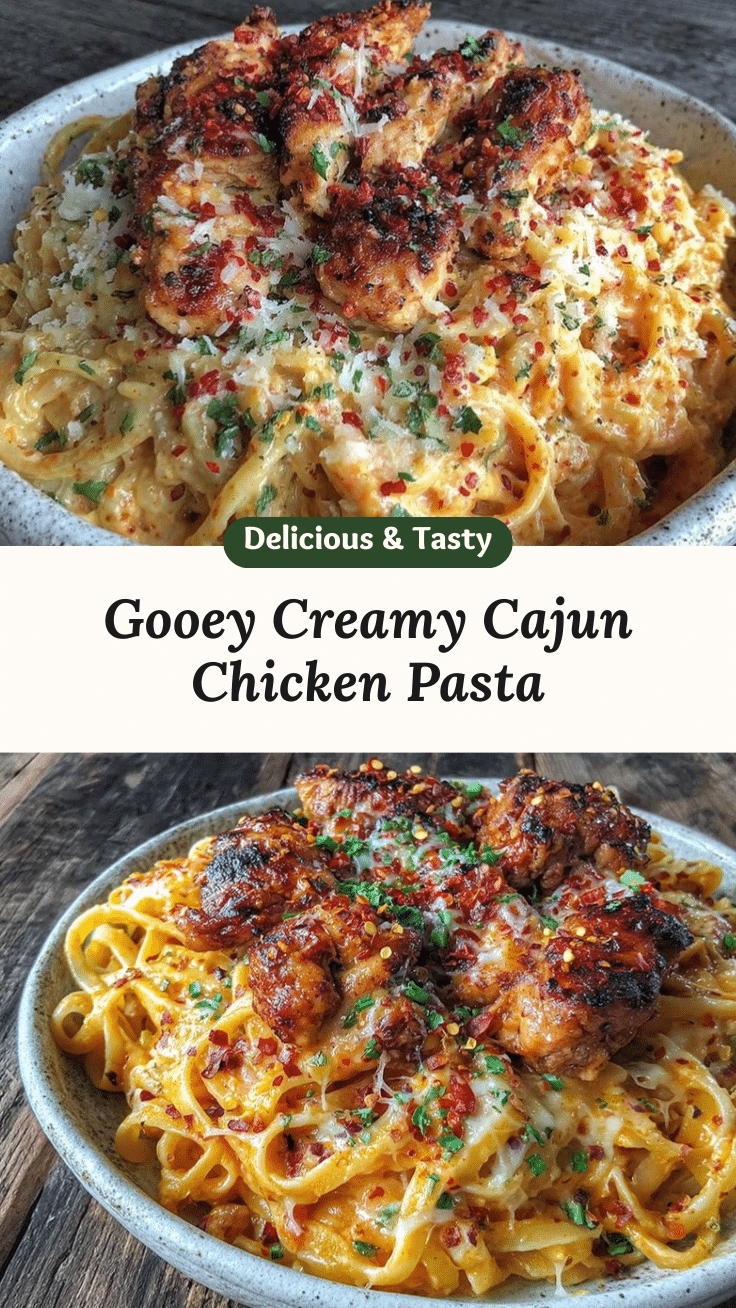 creamy gooey cajun chicken pasta recipe