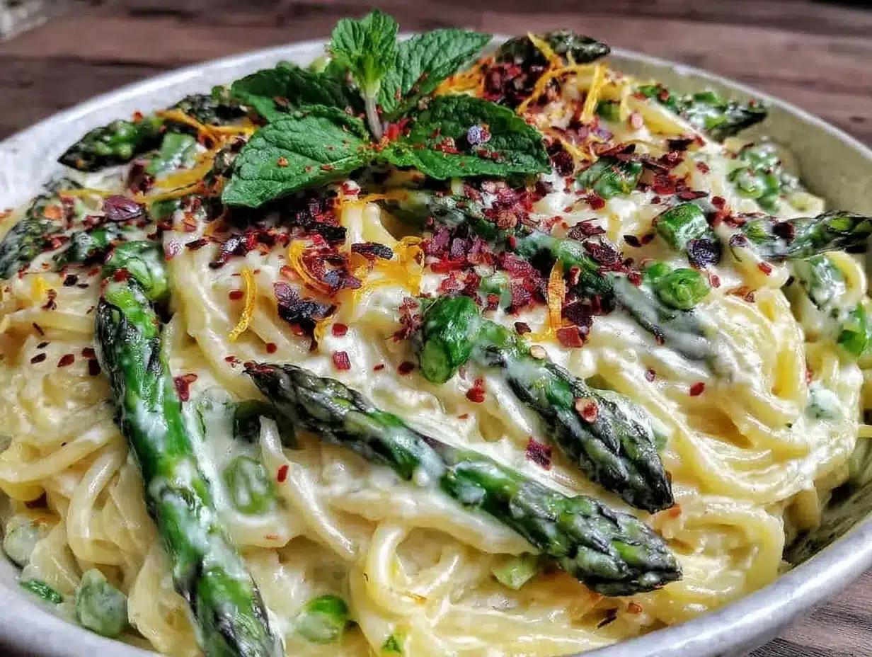 creamy lemon asparagus pasta preparation steps