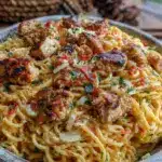 creamy one-pot honey mustard chicken pasta - featured image