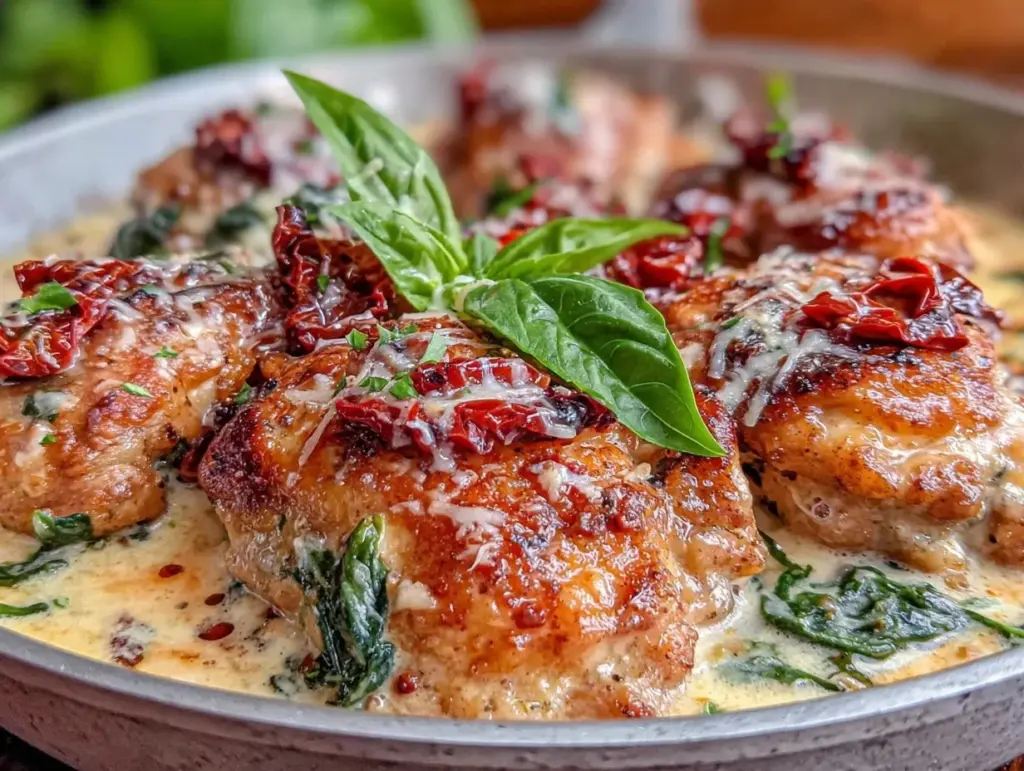 creamy one-pot tuscan chicken - featured image