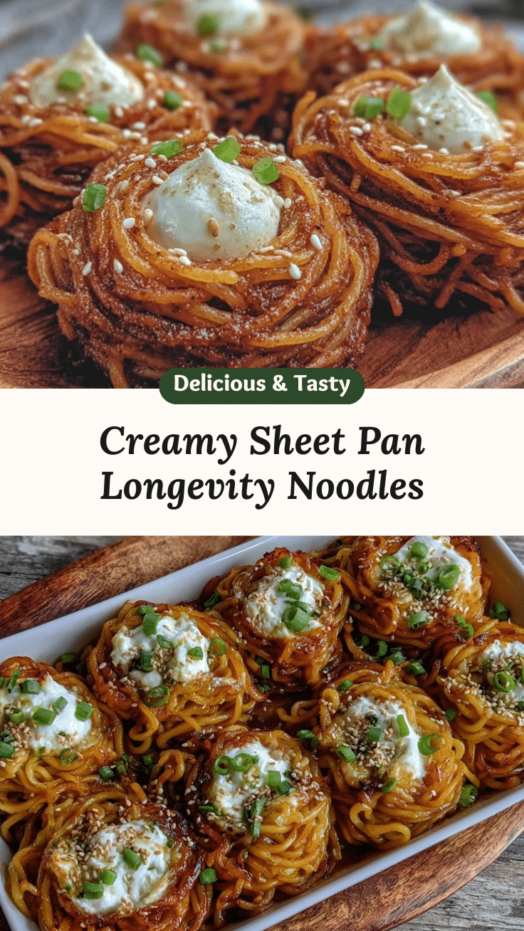 creamy sheet pan longevity noodles recipe