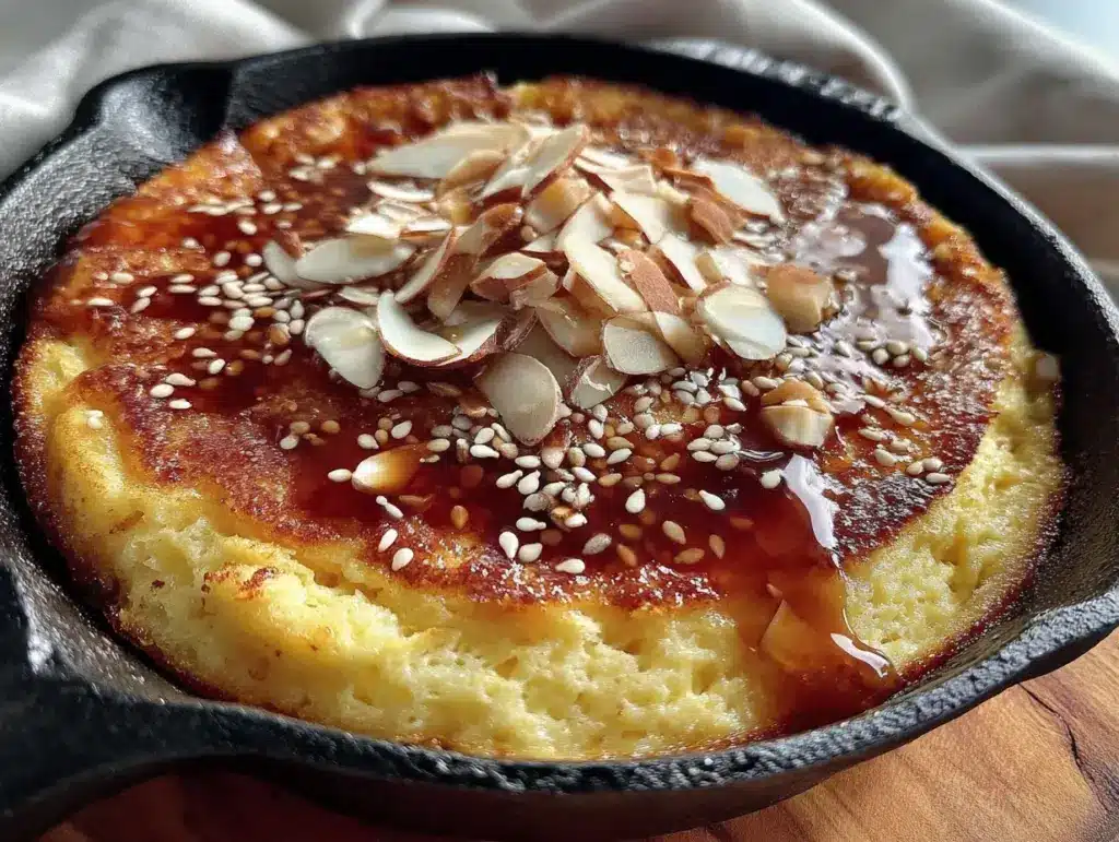 creamy skillet lemon ricotta cake - featured image