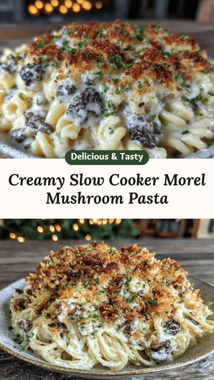 creamy slow cooker morel mushroom pasta recipe