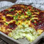 creamy twice-baked cheddar potato casserole - featured image