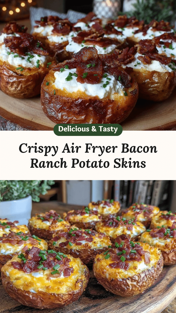 crispy air fryer bacon ranch potato skins recipe