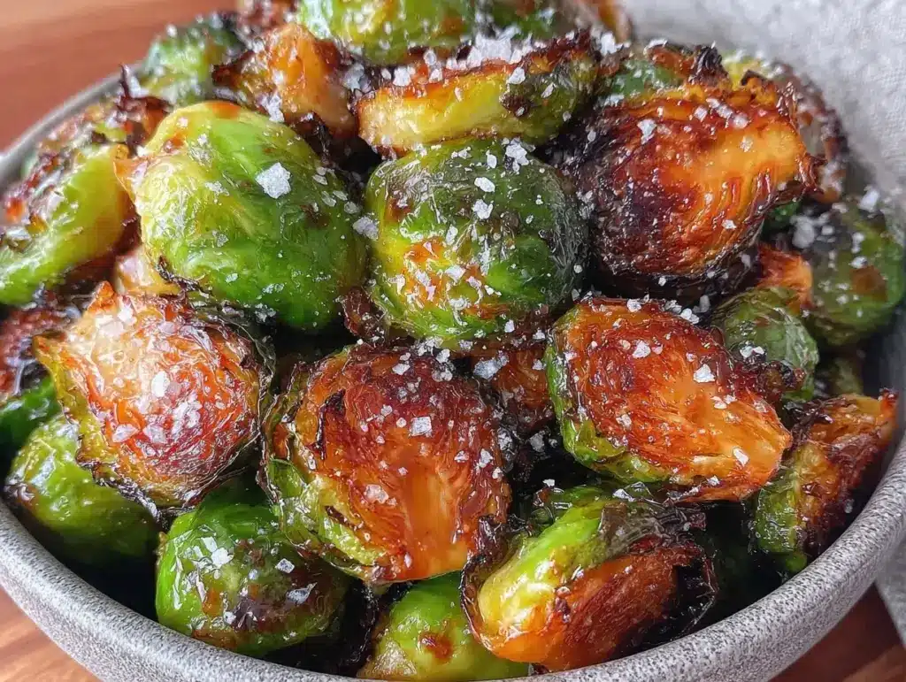 crispy air fryer brussels sprouts - featured image
