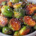 crispy air fryer brussels sprouts - featured image