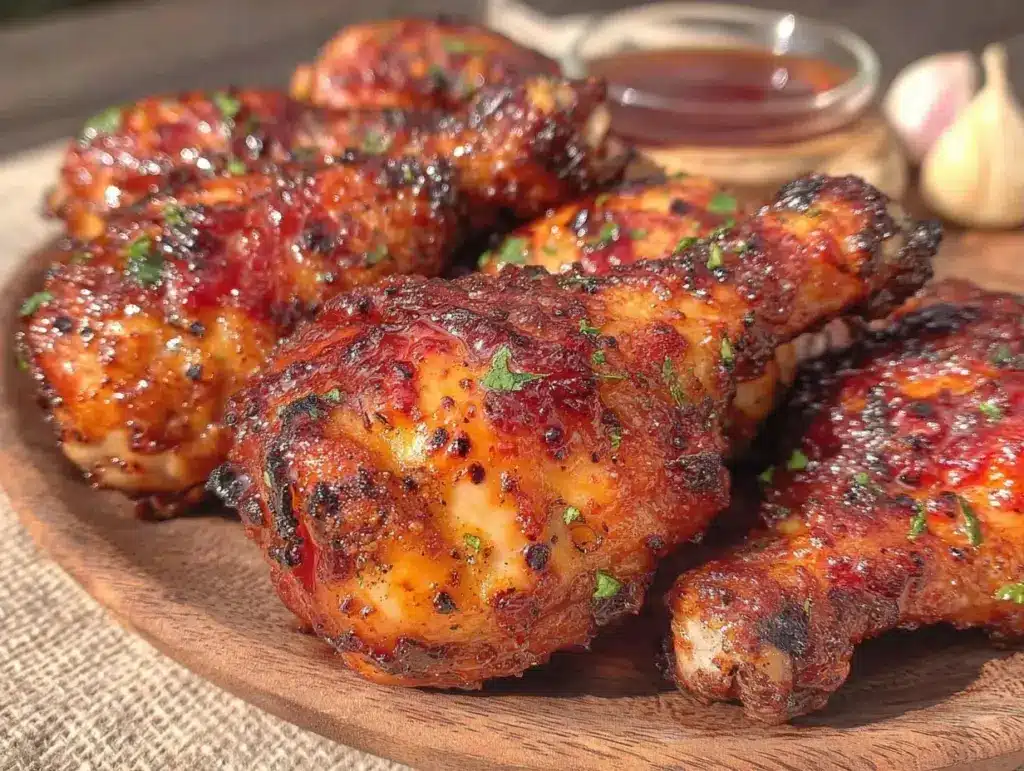 crispy air fryer honey garlic chicken drumsticks - featured image