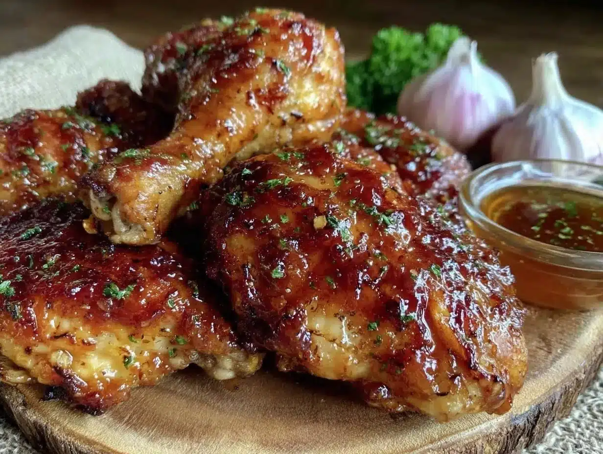 crispy air fryer honey garlic chicken drumsticks preparation steps