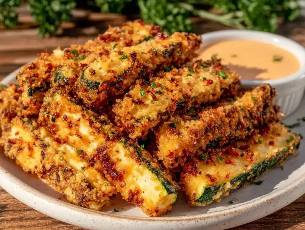 crispy air fryer zucchini fries - featured image