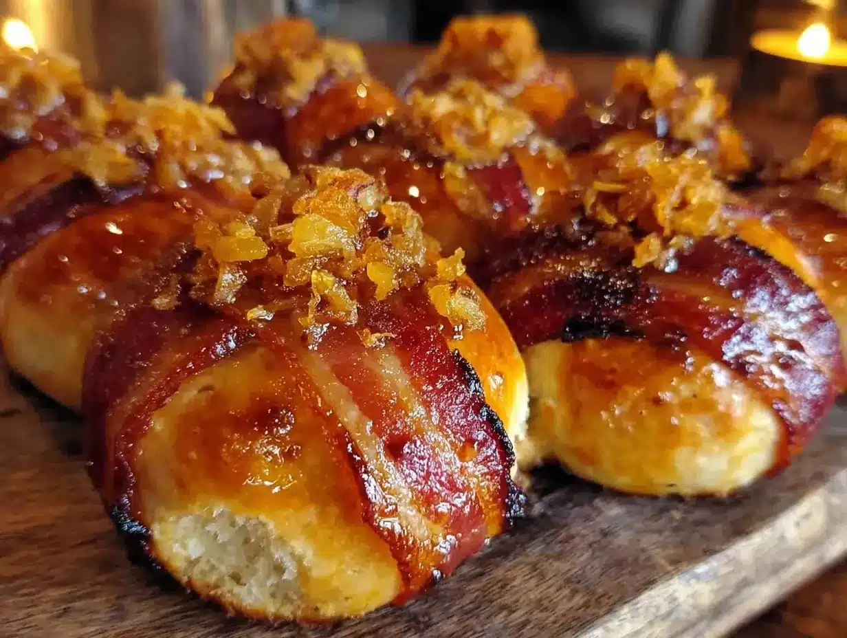 crispy bacon-wrapped hot cross buns preparation steps
