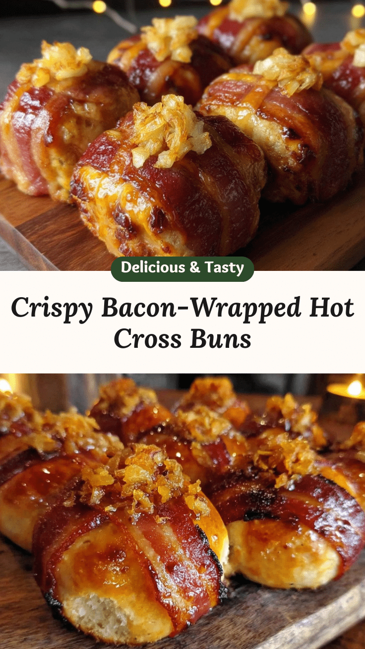 crispy bacon-wrapped hot cross buns recipe