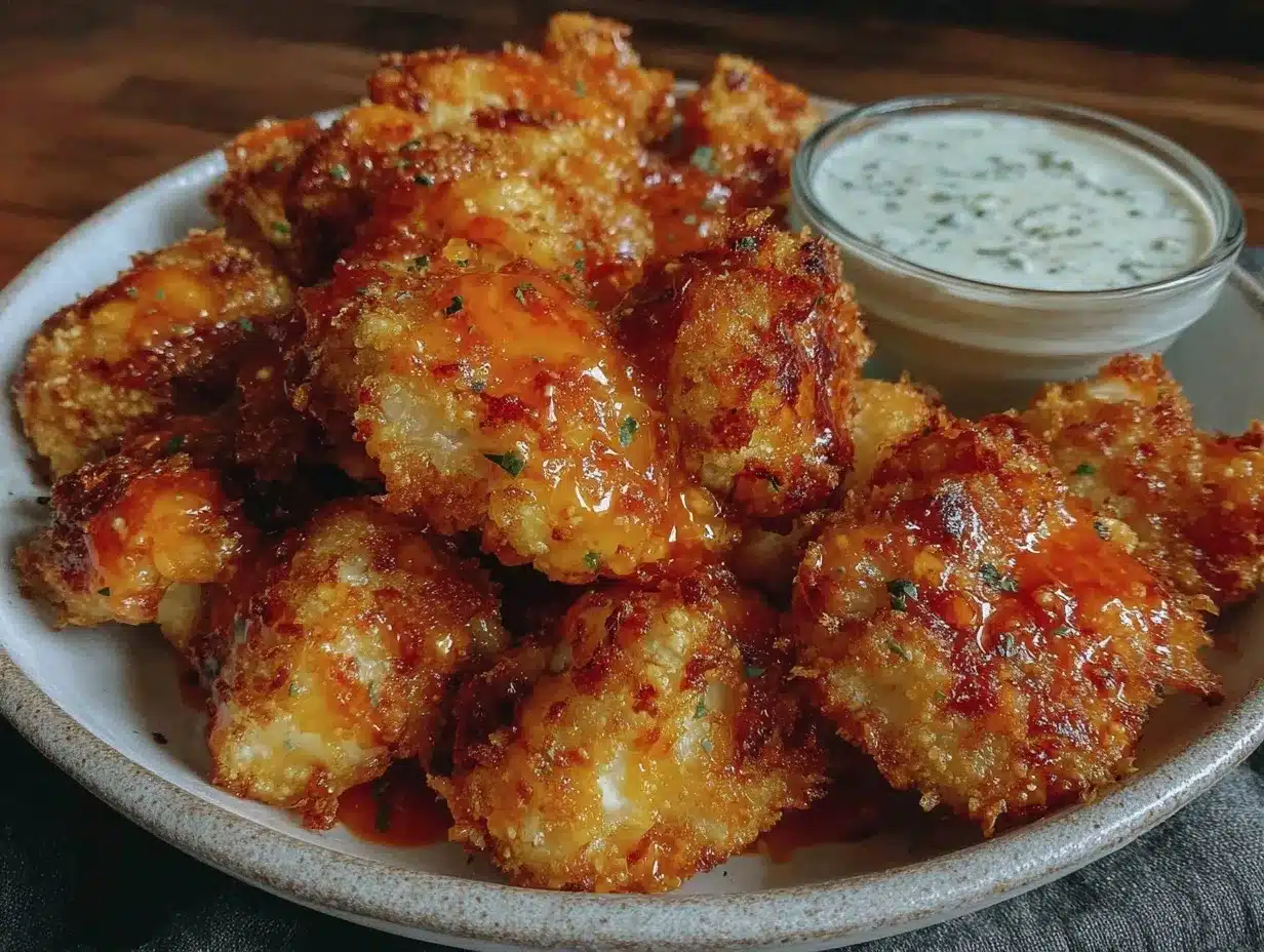 crispy buffalo cauliflower bites preparation steps