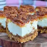 crispy churro cheesecake bars - featured image