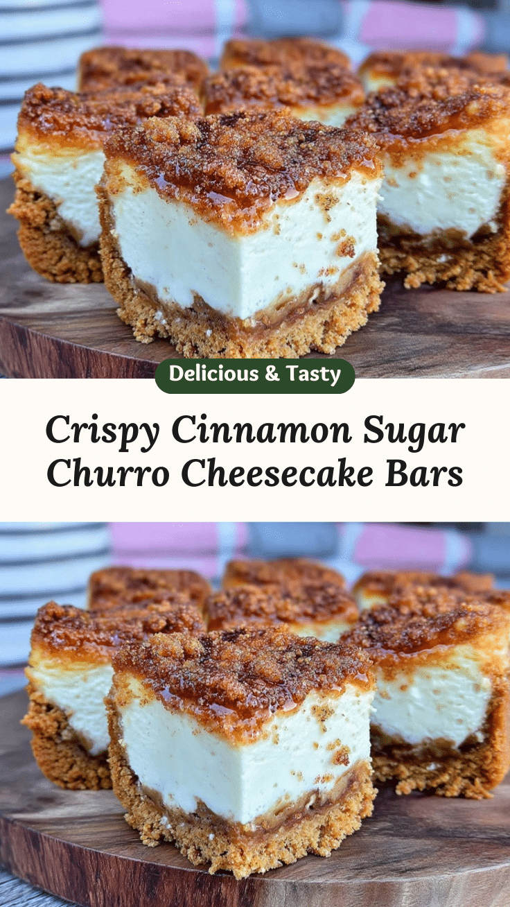 crispy churro cheesecake bars recipe
