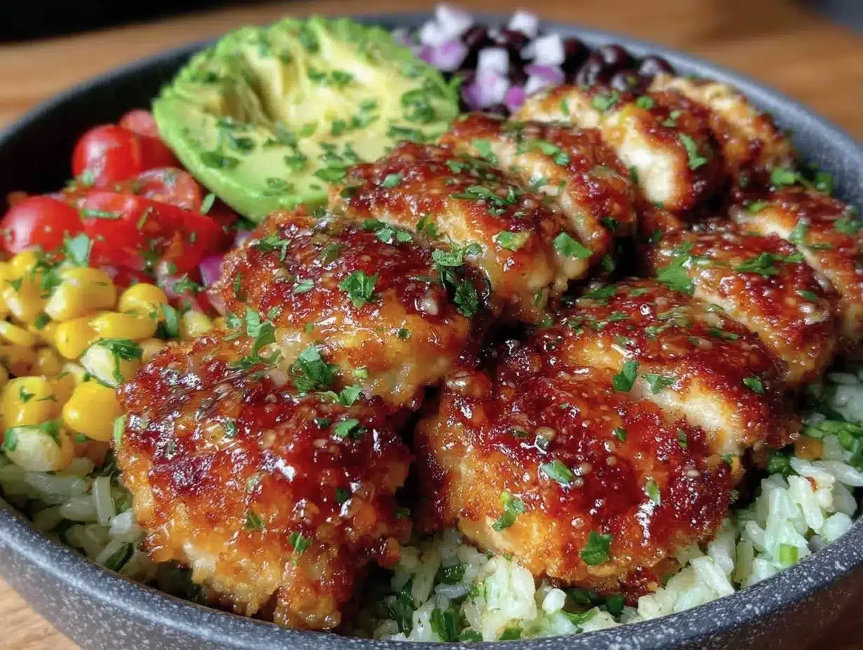 crispy crunchy chicken burrito bowls preparation steps