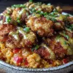 crispy crunchy chicken enchilada rice - featured image