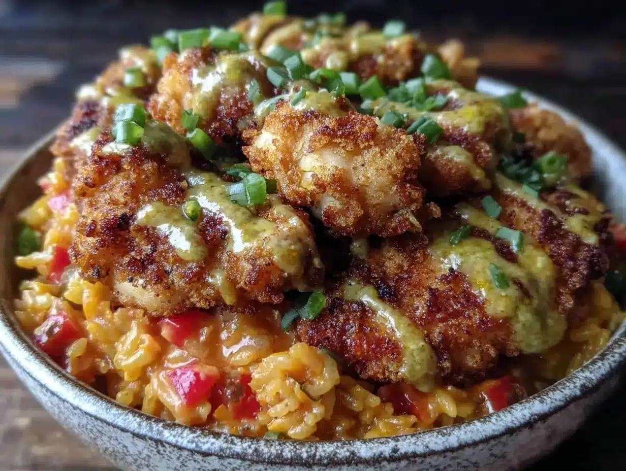 crispy crunchy chicken enchilada rice preparation steps