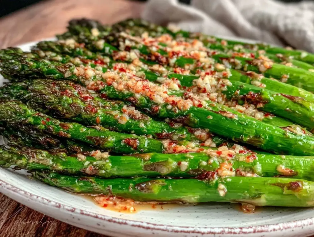 crispy garlic parmesan roasted asparagus - featured image