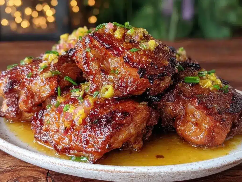 crispy gooey chicken thighs - featured image