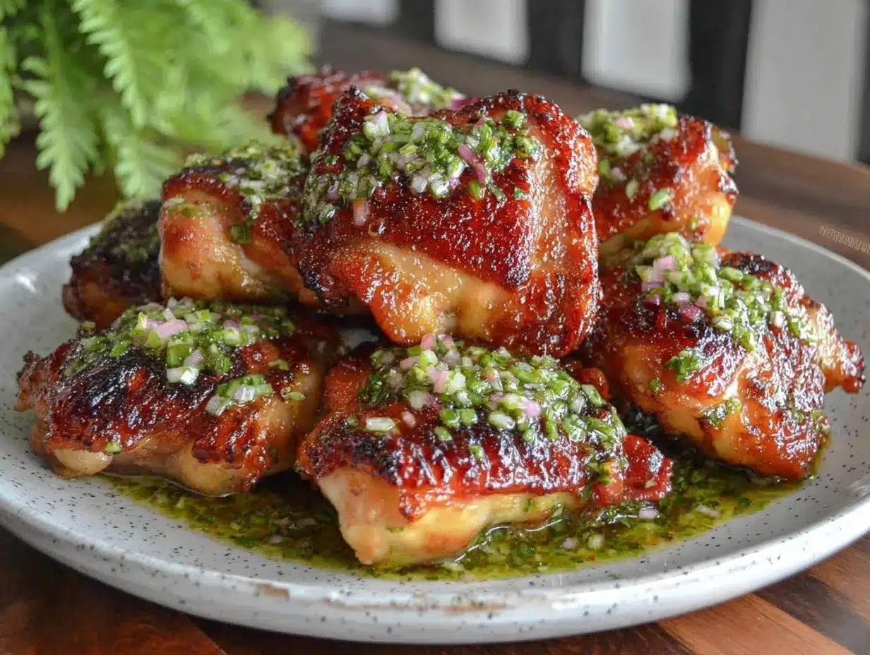 crispy gooey chicken thighs preparation steps