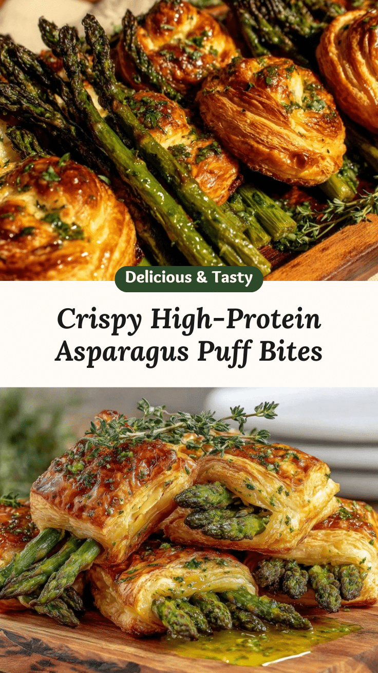 crispy high-protein asparagus puff pastry bites recipe
