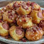 crispy hot honey mini corn dog bites - featured image