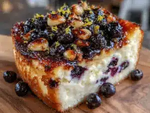 crispy lemon blueberry cheesecake bars - featured image